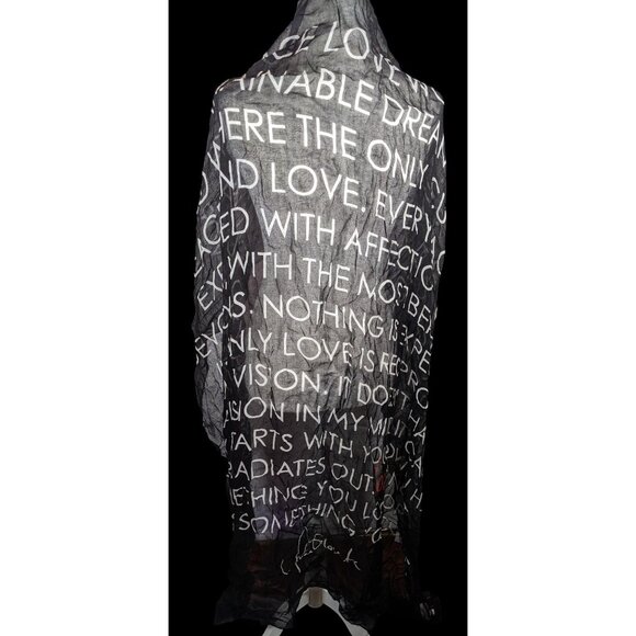 Alina Villasante I Am Love Black Semi Sheer Scarf/Shawl/Wrap - Picture 1 of 6